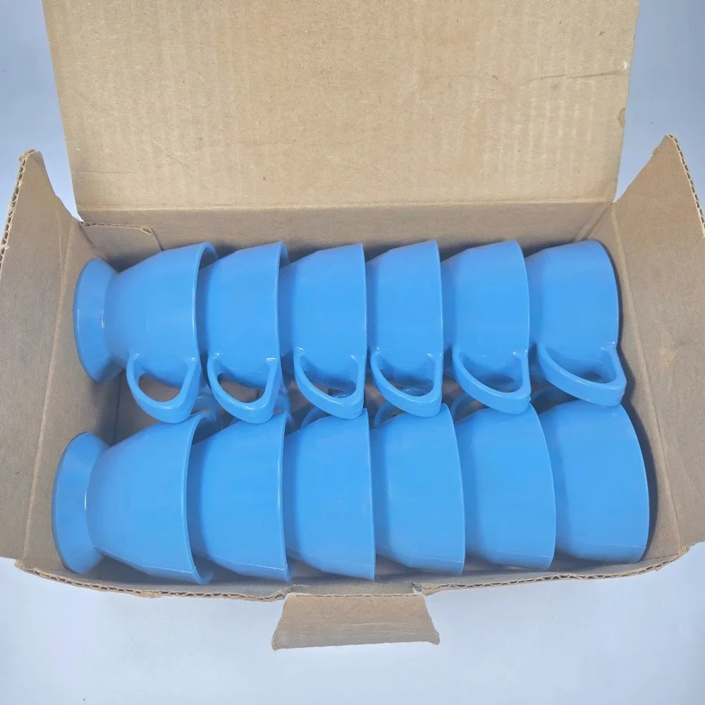 Vintage SOLO Cozy Cup Holders Blue Plastic Stackable 12‎ Original Box Retro MCM